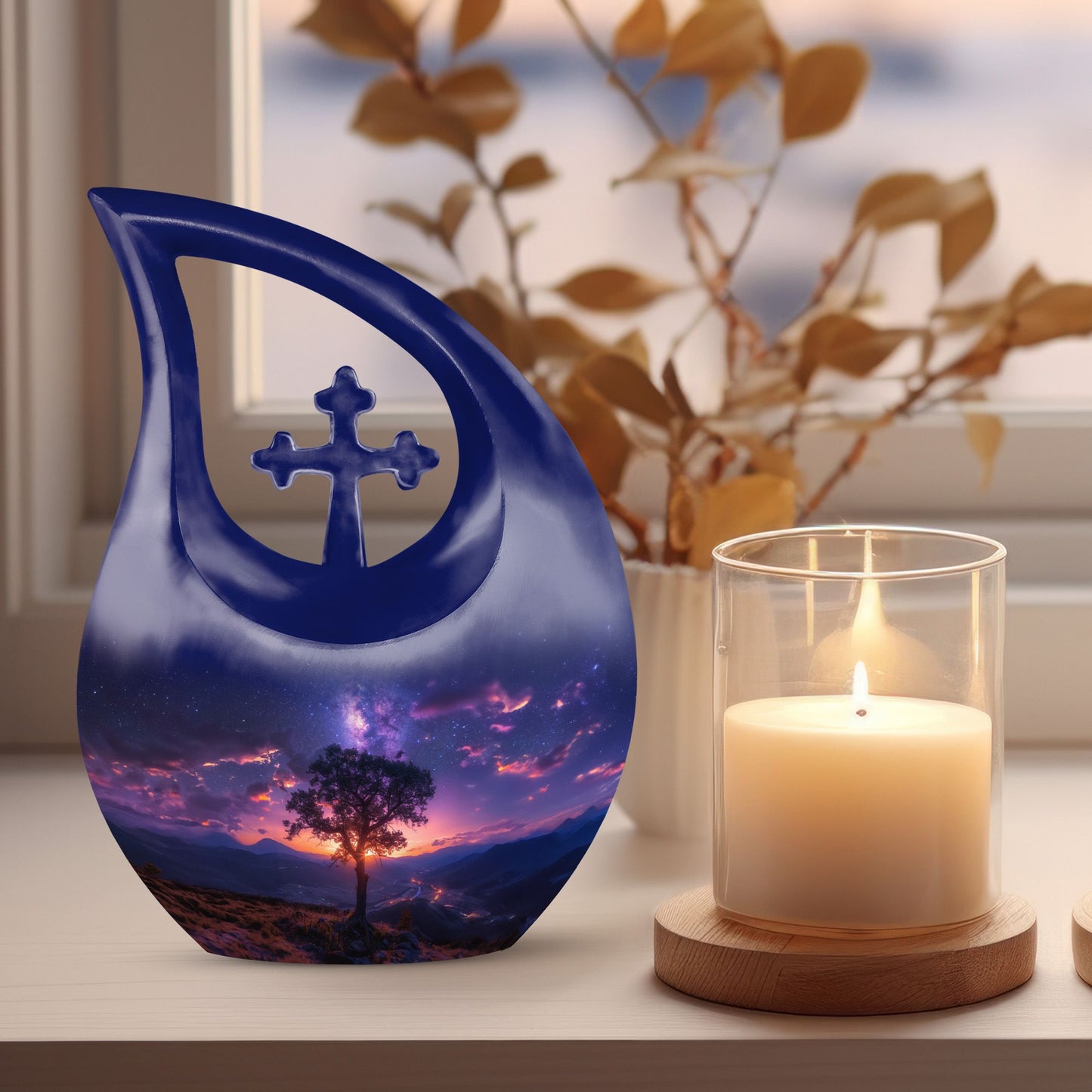10-Inch Cross Drop design Milkyway Urn