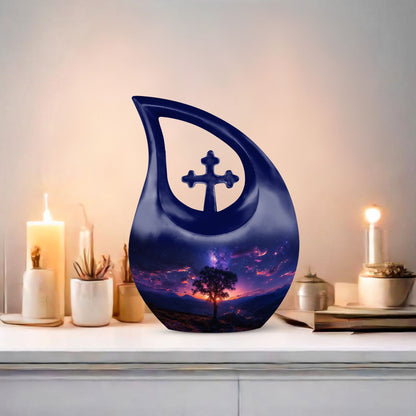 10-Inch Cross Drop design Milkyway Urn