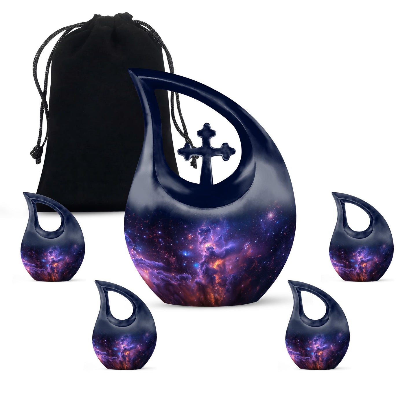 Personalized Galaxy Cremation Urn for Human Ashes - 10-inch, 200 cu in - Yatskia