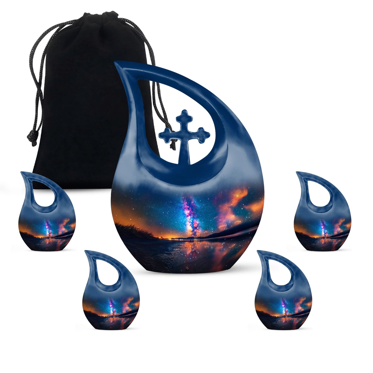 Personalized Galaxy Cremation Urn for Adult - 10-inch, 200 cu in - Yatskia