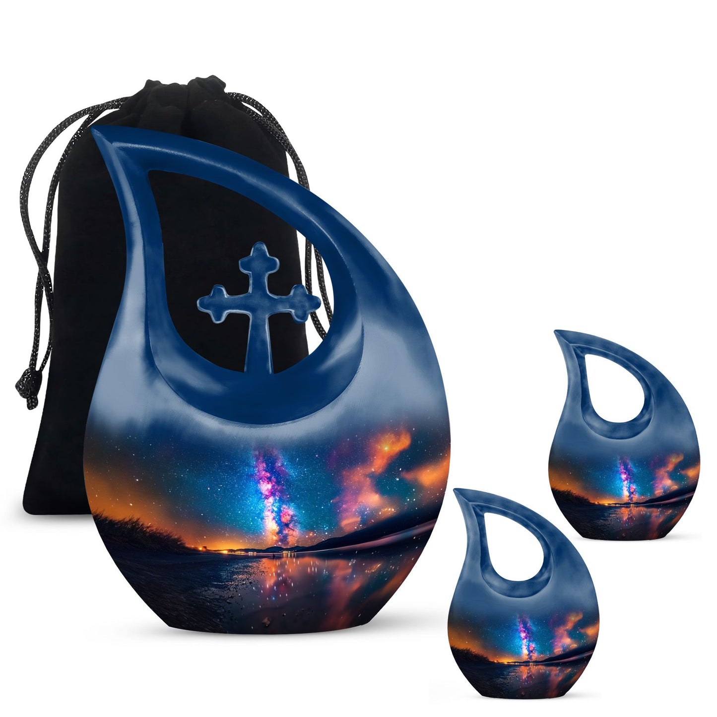 Personalized Galaxy Cremation Urn for Adult - 10-inch, 200 cu in - Yatskia