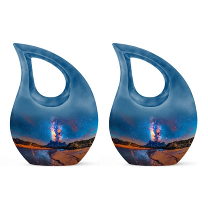 Personalized Galaxy Cremation Urn for Loved One - 10-inch, 200 cu in - Yatskia