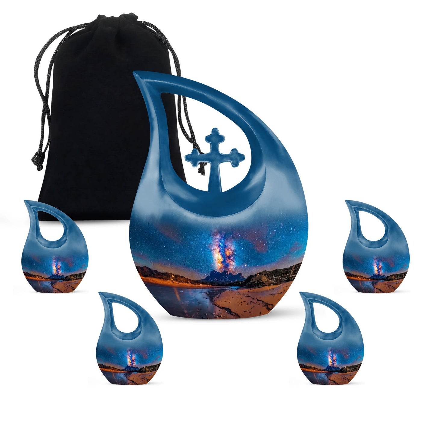 Personalized Galaxy Cremation Urn for Loved One - 10-inch, 200 cu in - Yatskia
