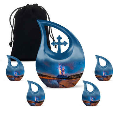 Personalized Galaxy Cremation Urn for Loved One - 10-inch, 200 cu in - Yatskia