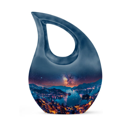 Personalized Galaxy Memorial Urn for Men - 10-inch, 200 cu in - Yatskia