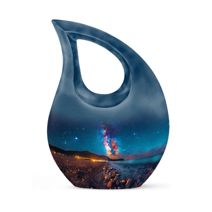 Personalized Galaxy Cremation Urn for Adults - 10-inch, 200 cu in - Yatskia
