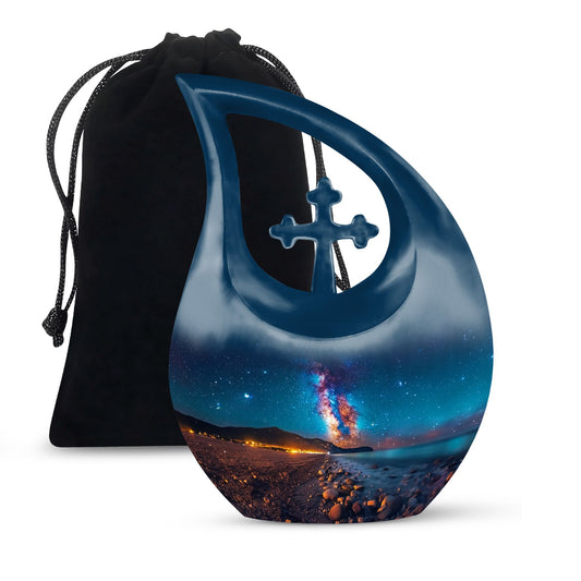 10 inch cross drop Milkyway urn, custom urn