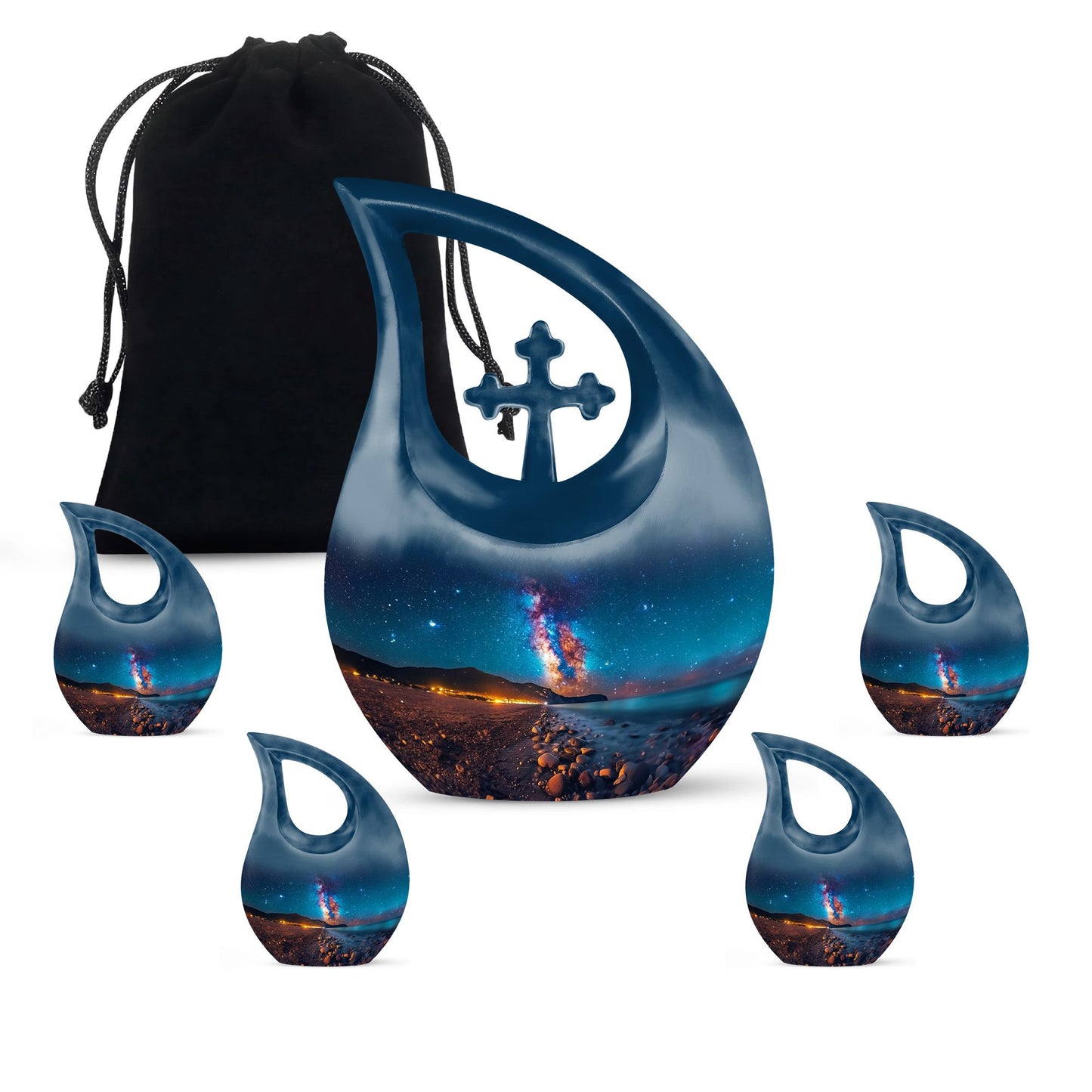 Personalized Galaxy Cremation Urn for Adults - 10-inch, 200 cu in - Yatskia