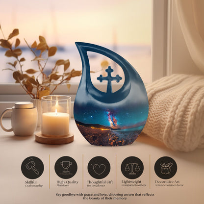 10 inch cross drop Milkyway urn, custom urn