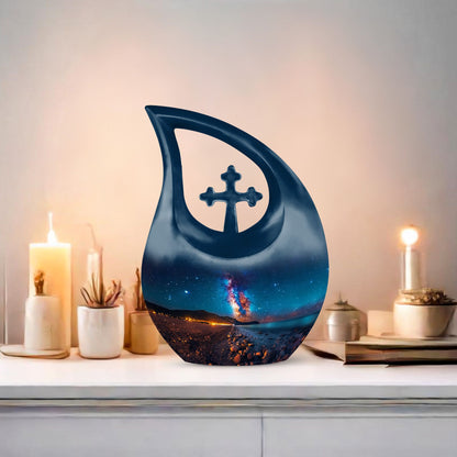 10 inch cross drop Milkyway urn, custom urn