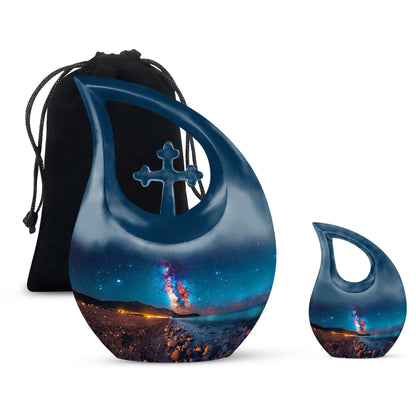 10 inch cross drop Milkyway urn, custom urn