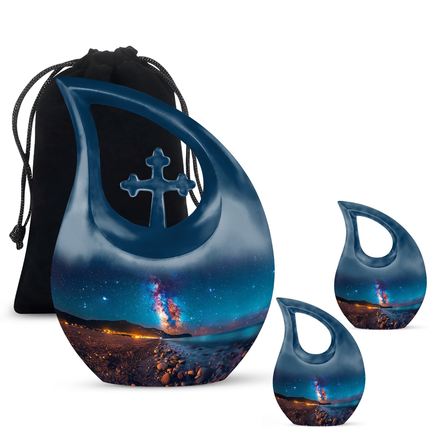 Personalized Galaxy Cremation Urn for Adults - 10-inch, 200 cu in - Yatskia