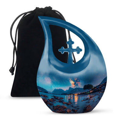 Personalized Galaxy Keepsake Urn for Adult - 10-inch, 200 cu in - Yatskia
