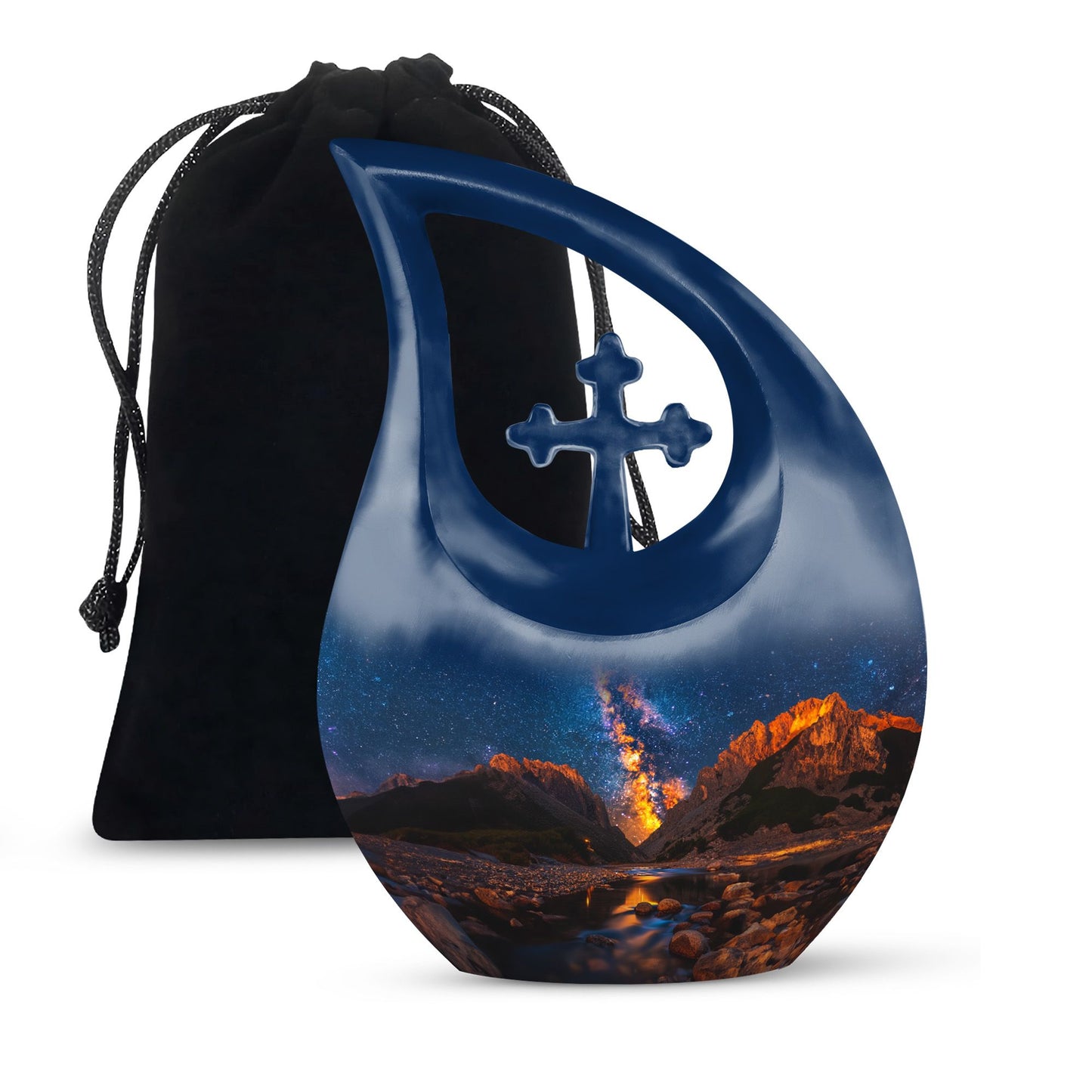 Personalized Galaxy Cremation Urn for Adults - 10-inch, 200 cu in - Yatskia