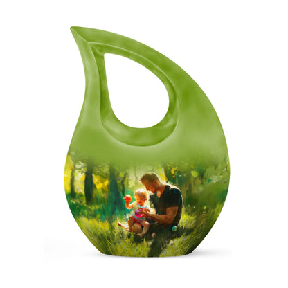 Personalized Father Keepsake Urn for Human Ashes - 10-inch, 200 cu in - Yatskia