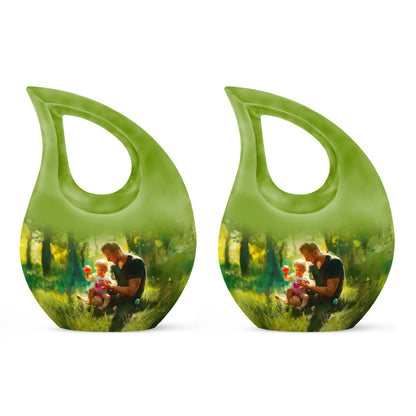 Personalized Father Keepsake Urn for Human Ashes - 10-inch, 200 cu in - Yatskia
