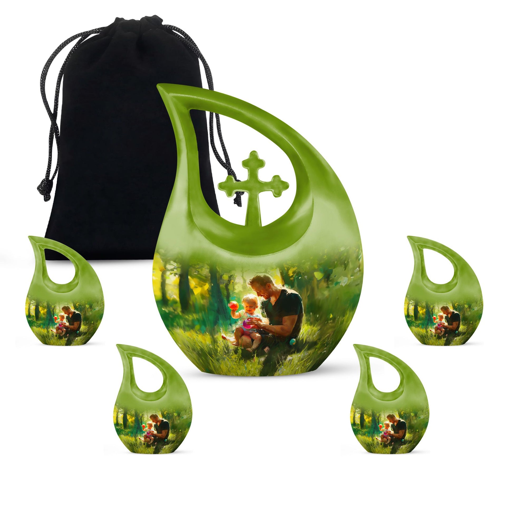 Father & Kids Large & Small Cremation Urns For Human Ashes