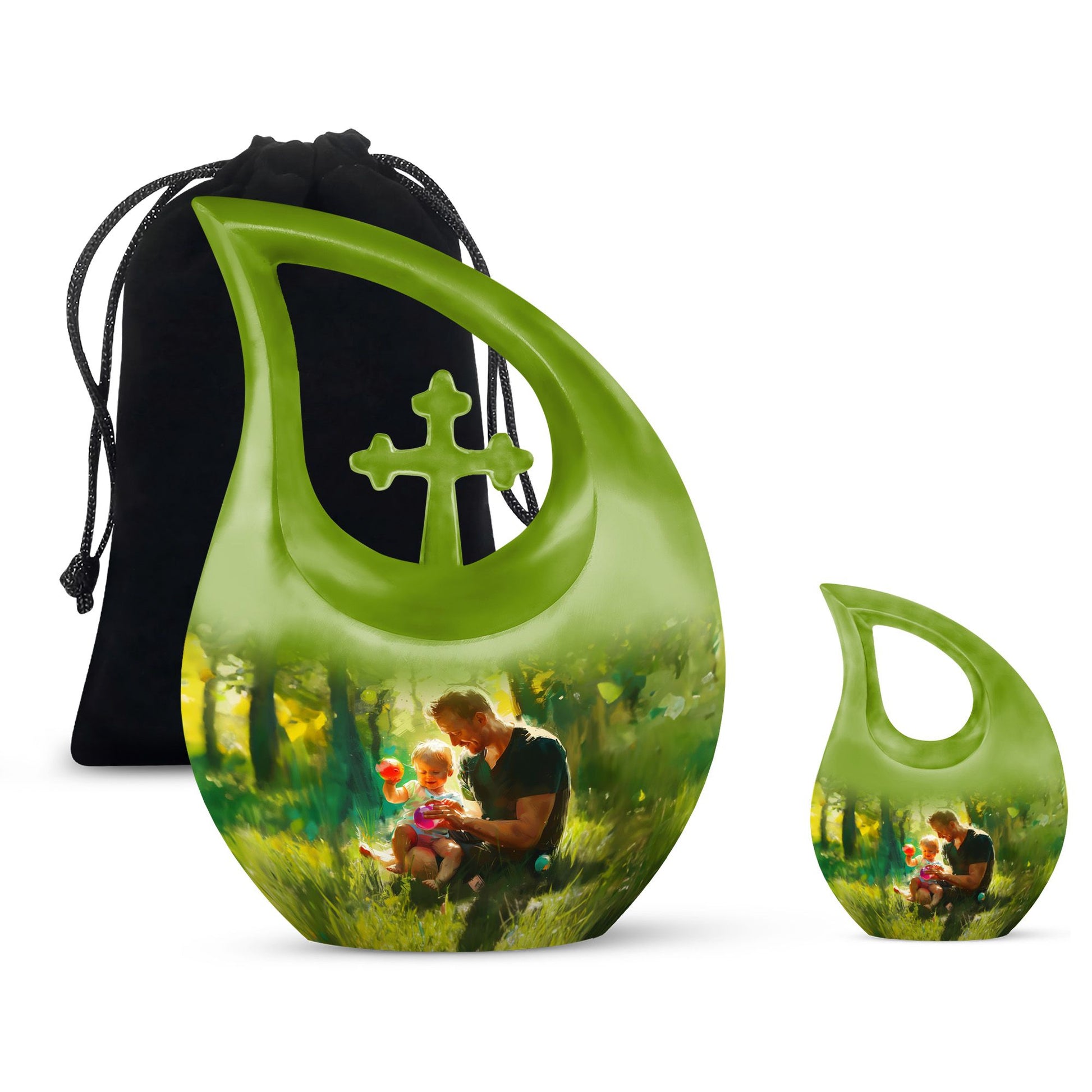 Father & Kids Large & Small Cremation Urns For Human Ashes