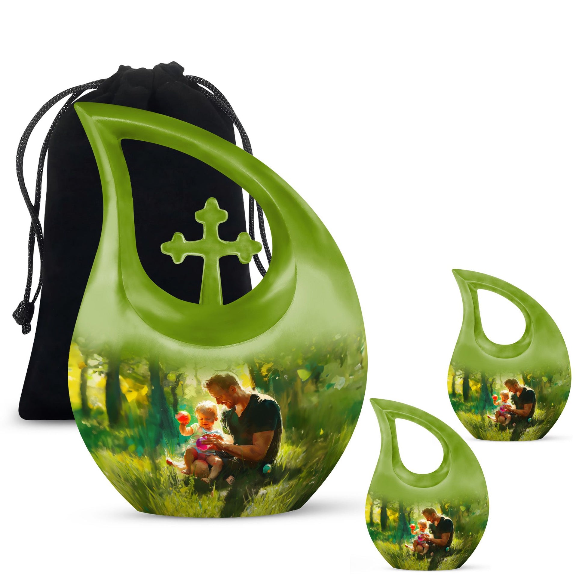 Father & Kids Large & Small Cremation Urns For Human Ashes