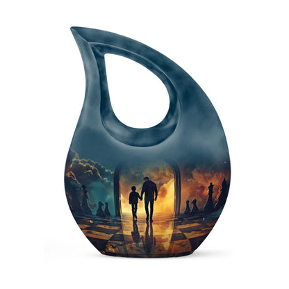 10-inch Father themed Cross Drop design extra large urn 