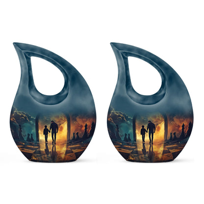 10-inch Father themed Cross Drop design extra large urn 