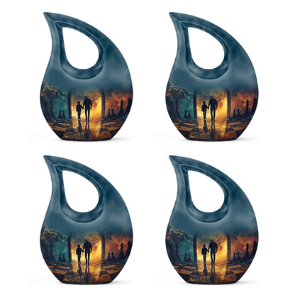 10-inch Father themed Cross Drop design extra large urn 