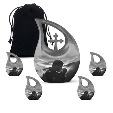 10 inch large Urn with 4 Keepsake 3 Inch Urns