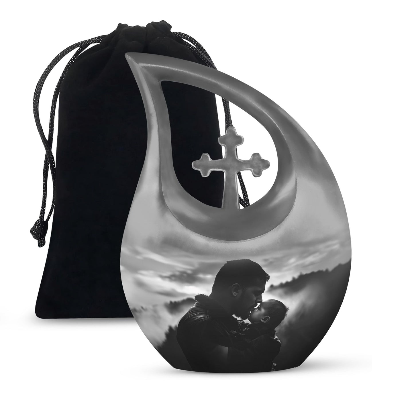 Personalized Father Cremation Urn for Adult - 10-inch, 200 cu in - Yatskia