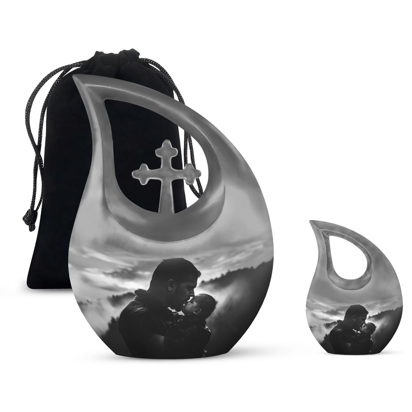 Personalized Father Cremation Urn for Adult - 10-inch, 200 cu in - Yatskia