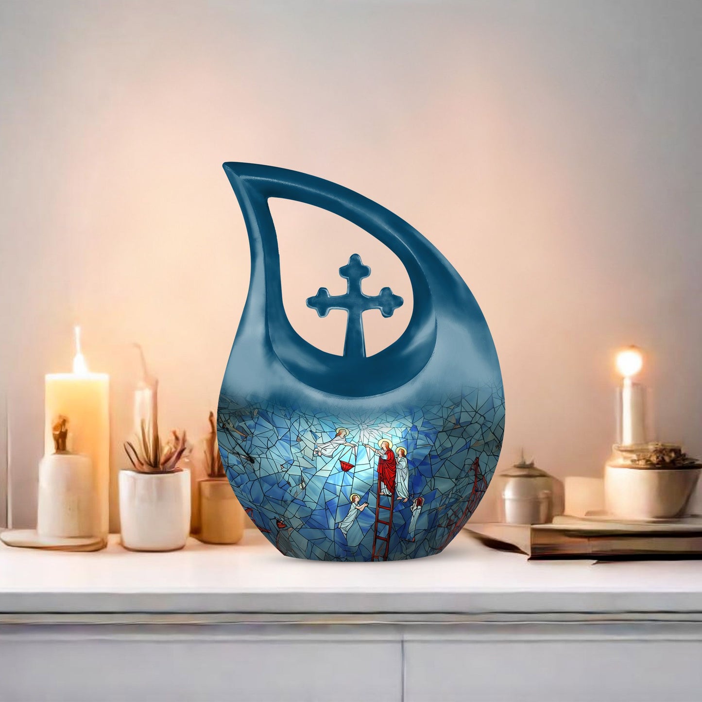 10-inch Stained Glass Urn 