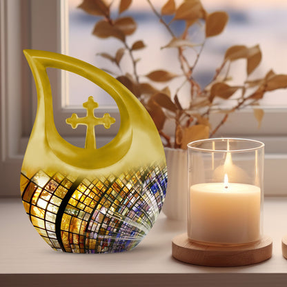 10-inch Stained Glass Urn 