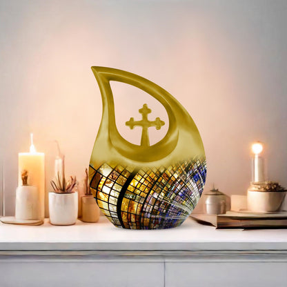 10-inch Stained Glass Urn 