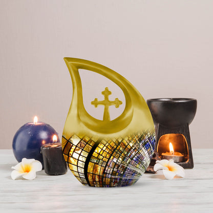 10-inch Stained Glass Urn 