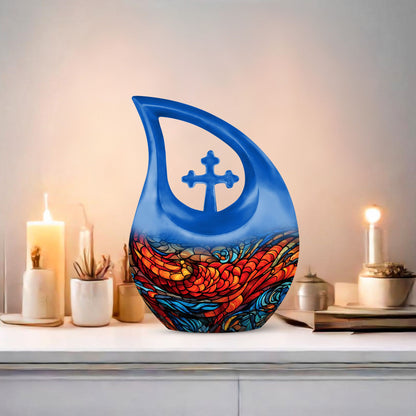 10-inch Stained Glass Urn 