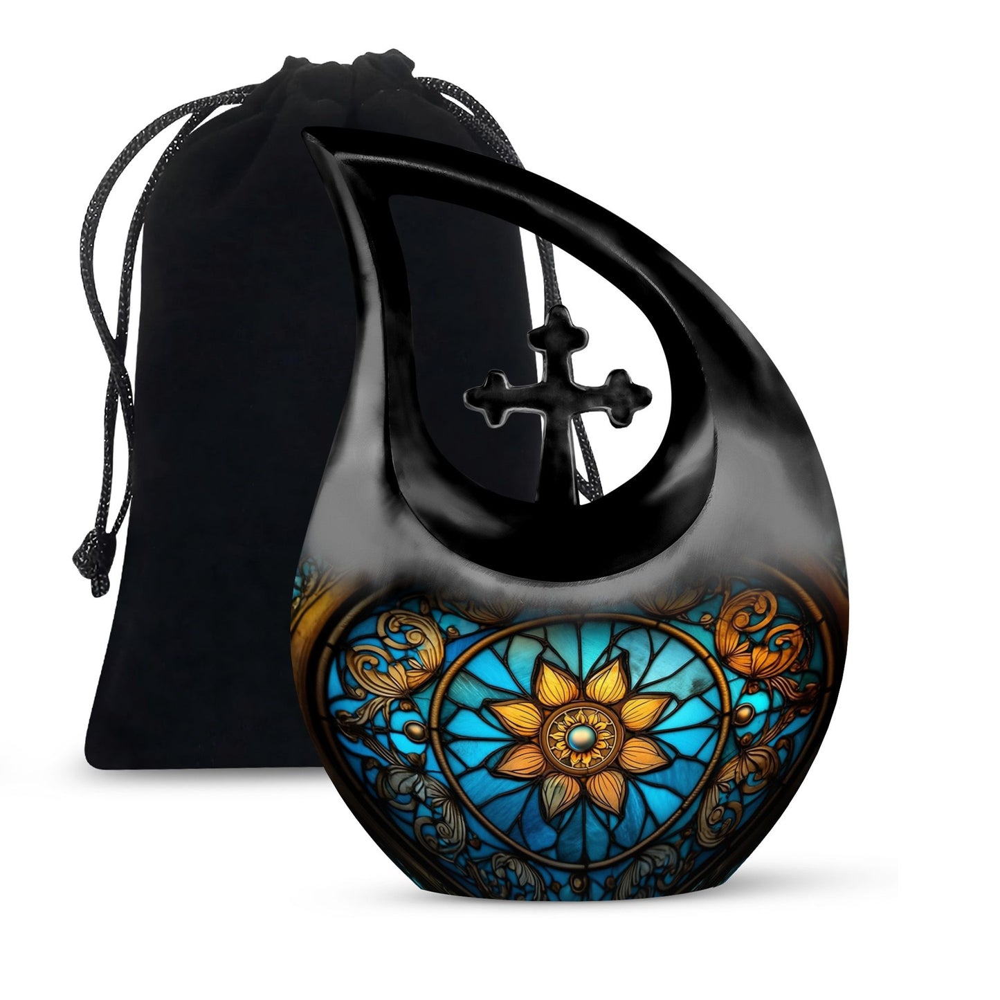 10-inch affordable stained glass urn