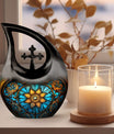 10-inch affordable stained glass urn