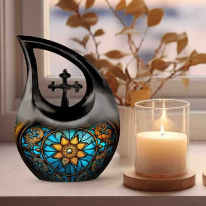 10-inch affordable stained glass urn