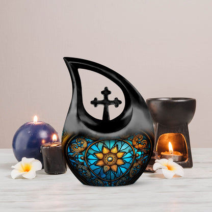 10-inch affordable stained glass urn