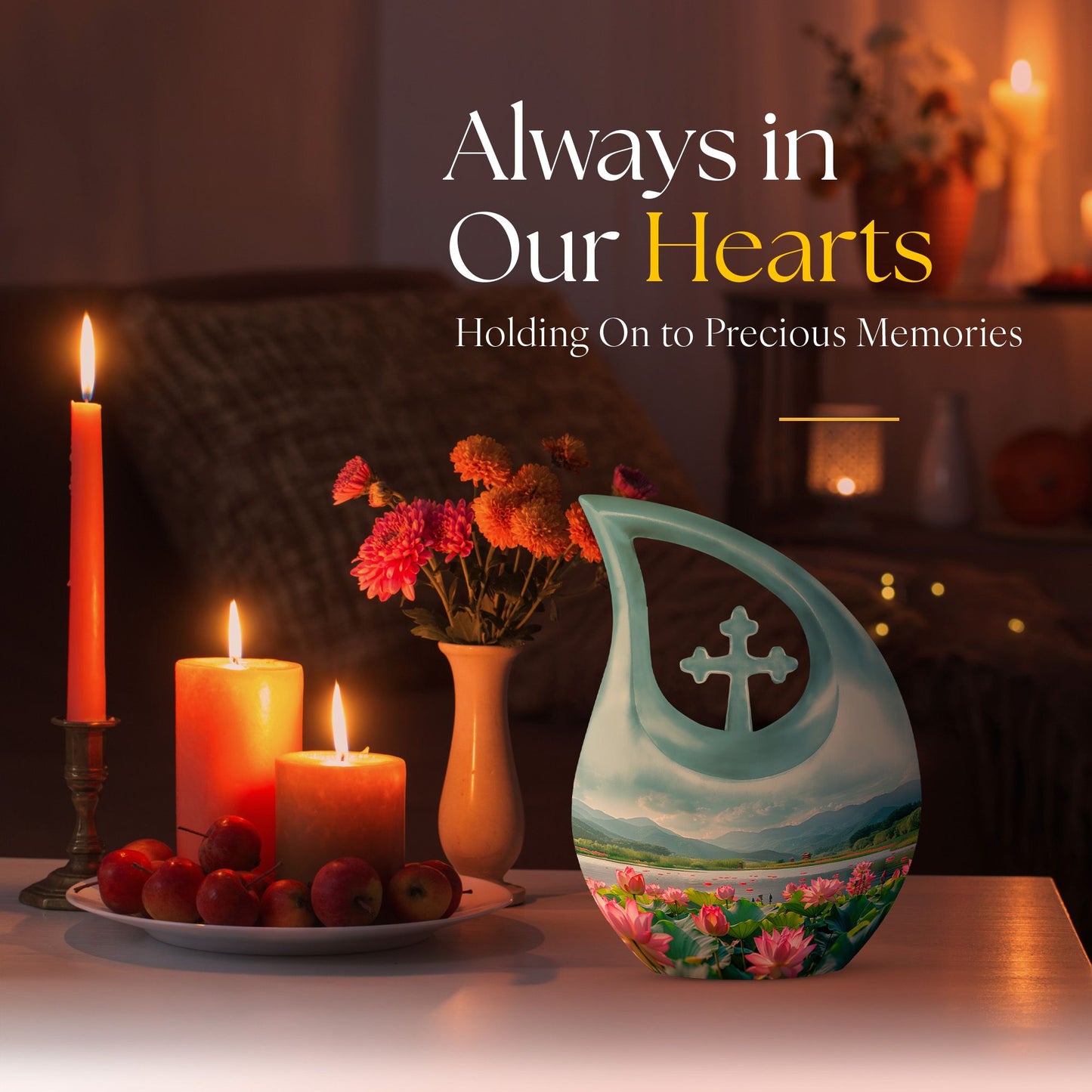 10-inch Lotus Urn in Cross Drop Design, 