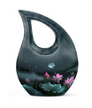 10-inch Aluminium Cross Drop Lotus Memorial Urn, 
