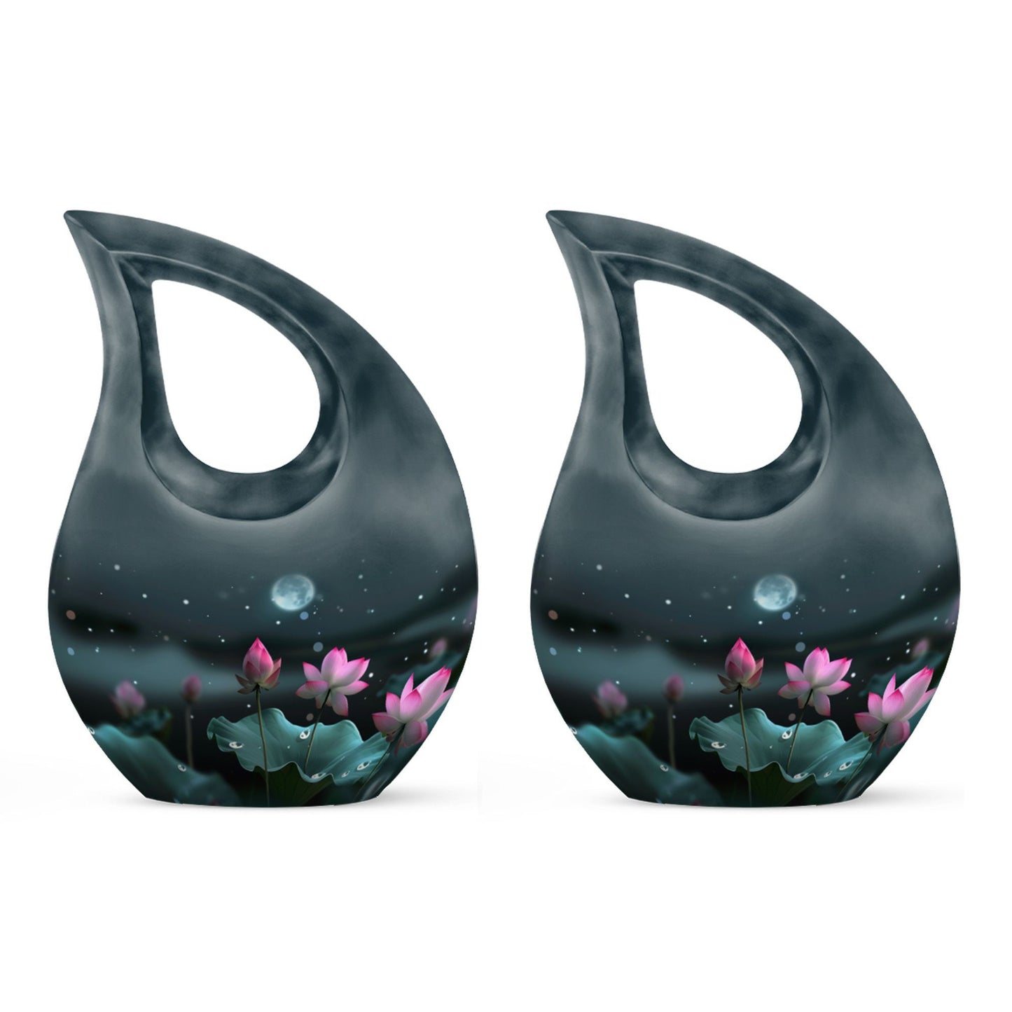 10-inch Aluminium Cross Drop Lotus Memorial Urn, 