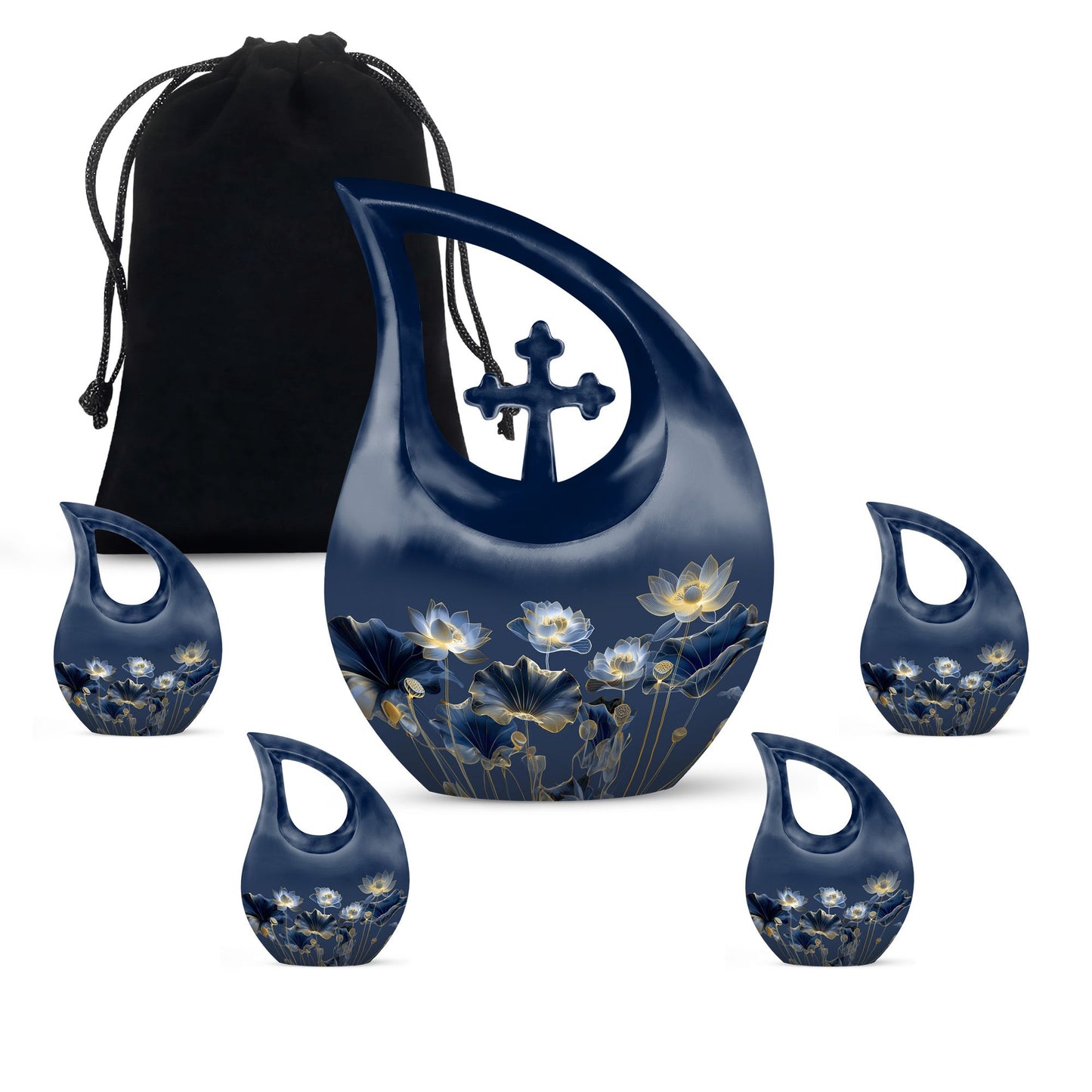 10 inch Lotus themed urn