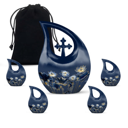 10 inch Lotus themed urn