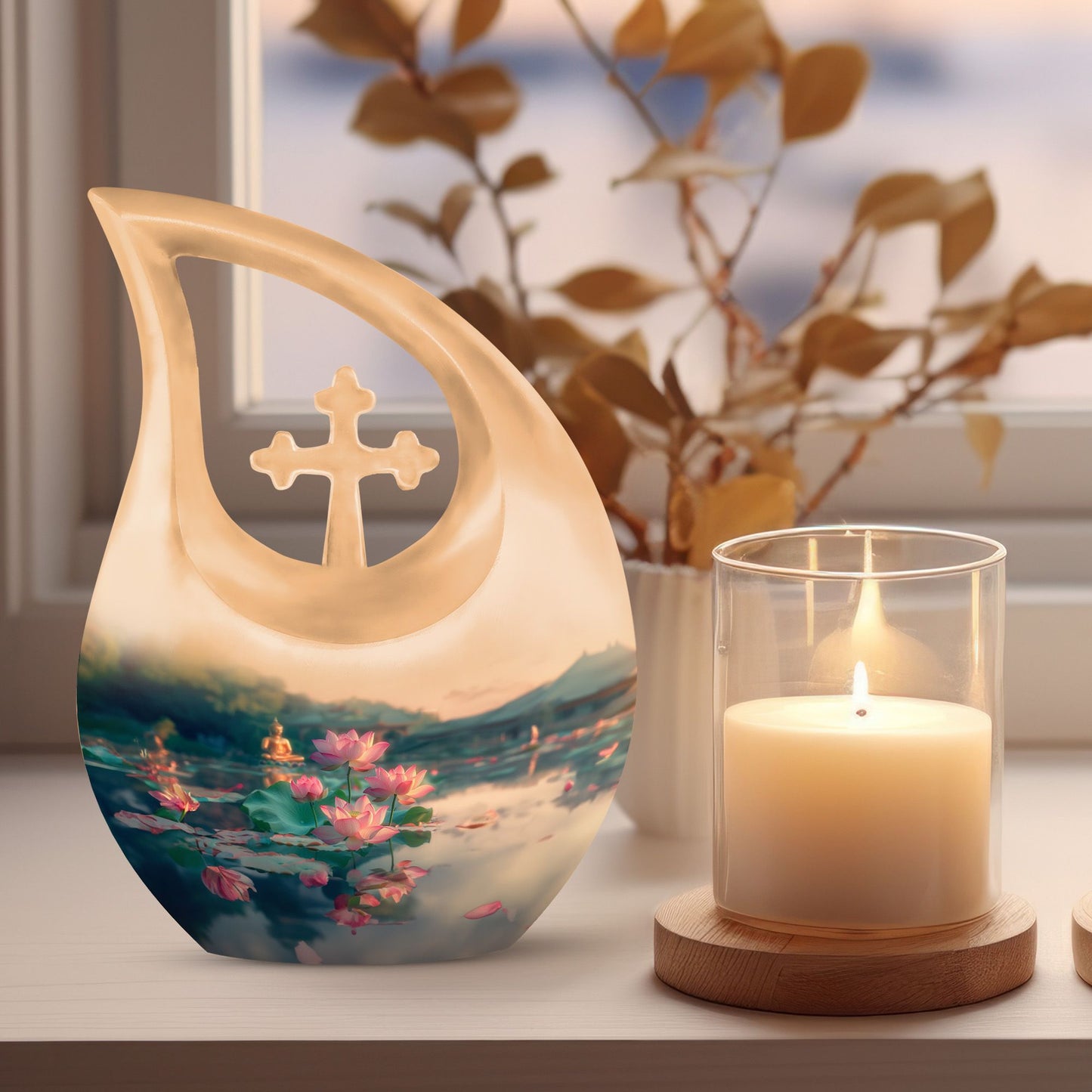 10 inch Lotus Urn, 