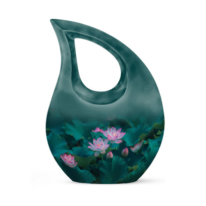 Personalized Flower Cremation Urn for Human Ashes - 10-inch, 200 cu in - Yatskia
