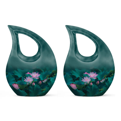 Personalized Flower Cremation Urn for Human Ashes - 10-inch, 200 cu in - Yatskia