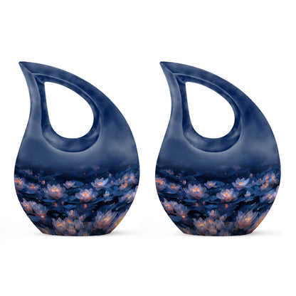 Personalized Flower Cremation Urn for Women - 10-inch, 200 cu in - Yatskia