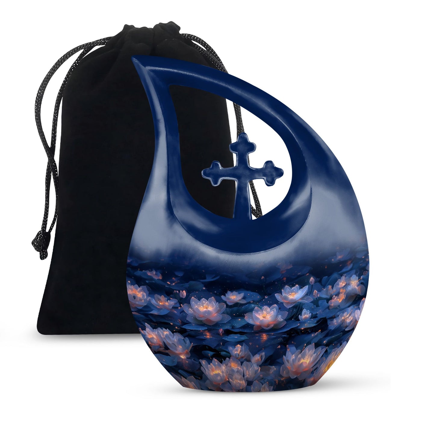 Personalized Flower Cremation Urn for Women - 10-inch, 200 cu in - Yatskia