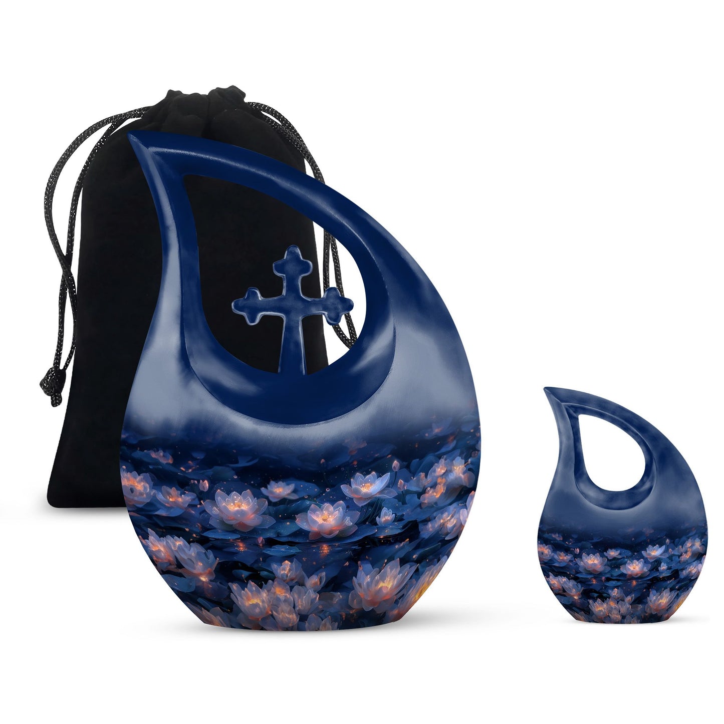 Personalized Flower Cremation Urn for Women - 10-inch, 200 cu in - Yatskia