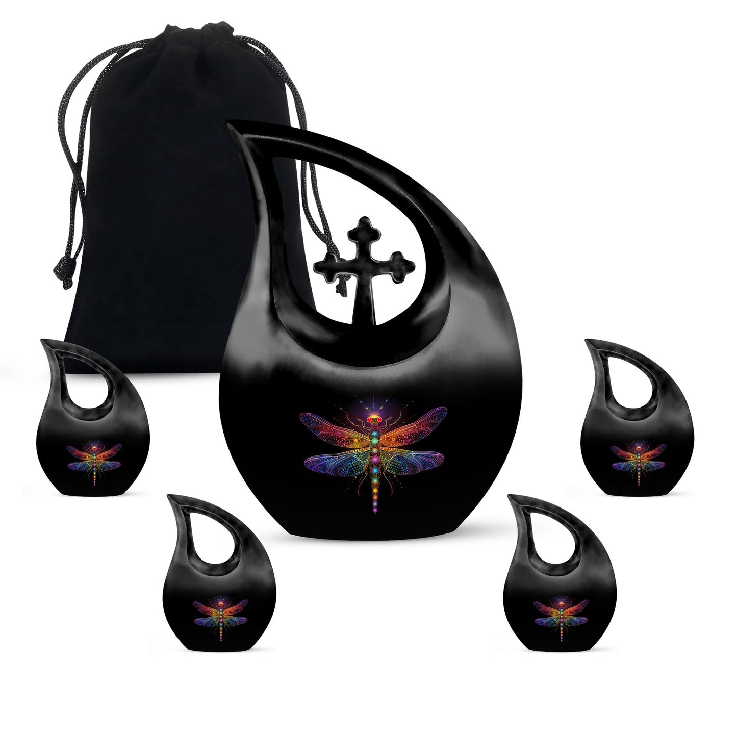Personalized Dragonfly Cremation Urn for Men & Women - 10-inch, 200 cu in - Yatskia